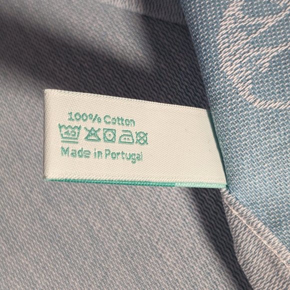 Luxurious Thick European Tea/Guest Towels Cotton Portugal Set 2 Pale Blue Floral - Picture 4 of 6